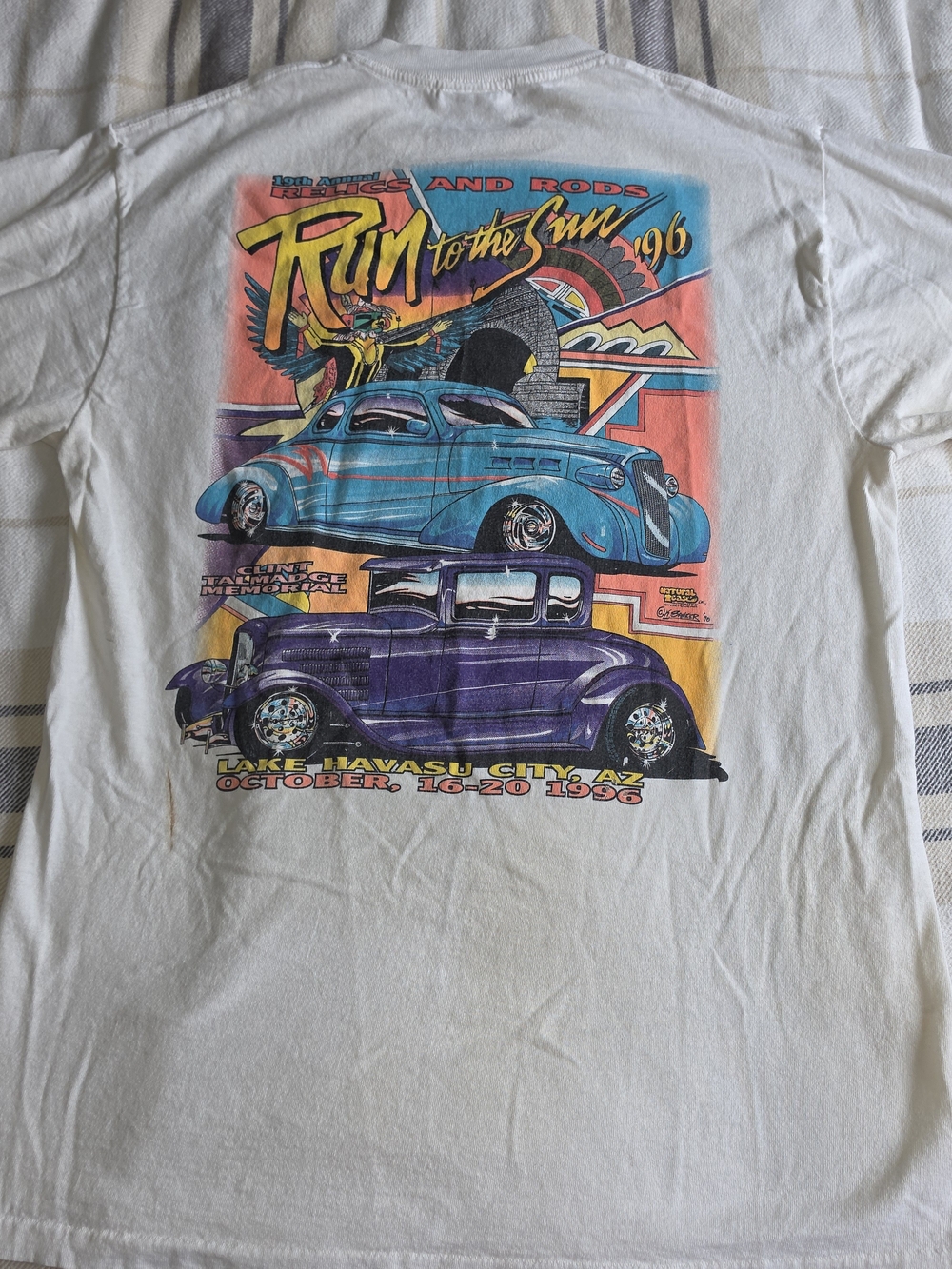Run to the Sun 1996 Graphic Tee - Blue & Purple Cars